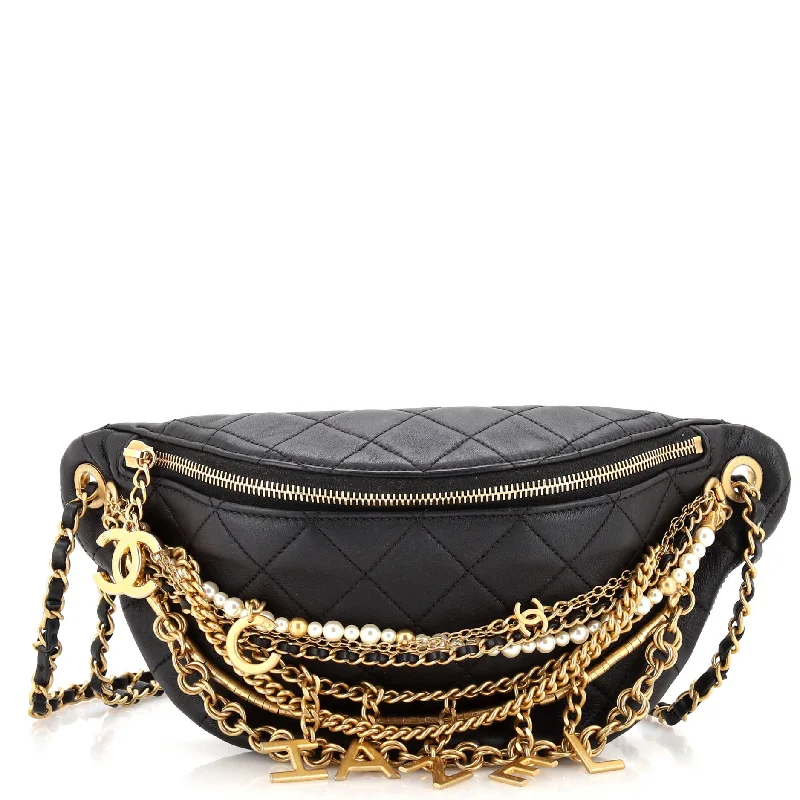 Christian Dior handbags with a removable shoulder strap for versatilityAll About Chains Waist Bag Quilted Lambskin