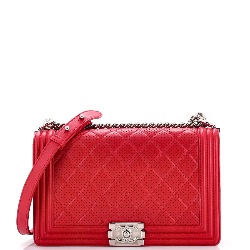 Christian Dior bags with a zip - top closure and multiple compartmentsBoy Flap Bag Quilted Perforated Lambskin New Medium