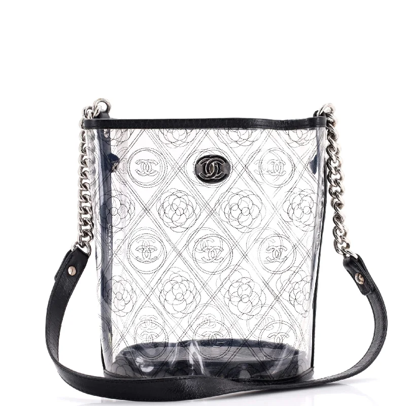 Christian Dior bags with a zip - top closure and multiple compartmentsCamellia Coco Bucket Bag Printed PVC Medium