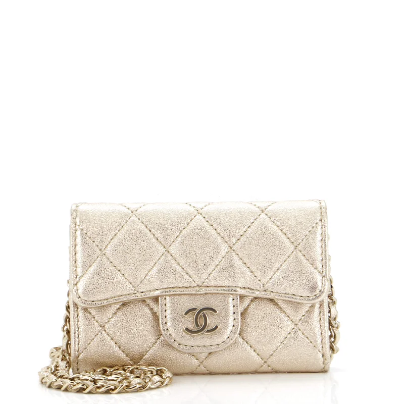 Christian Dior handbags with a back - pocket for quick storageClassic Flap Chain Belt Bag Quilted Lambskin Mini