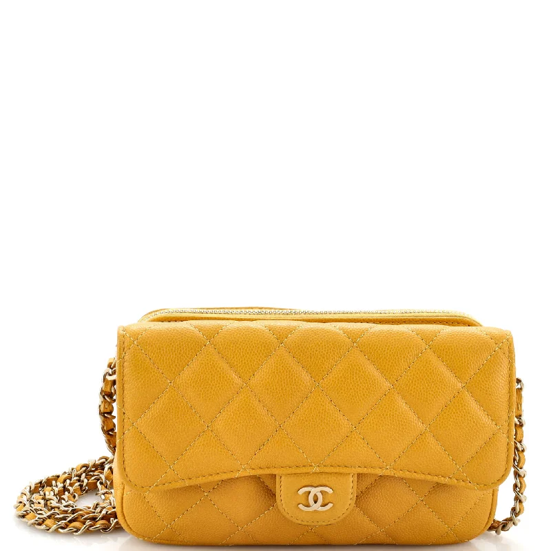 High - fashion Christian Dior bags with a geometric patternClassic Flap Phone Holder with Chain Quilted Caviar