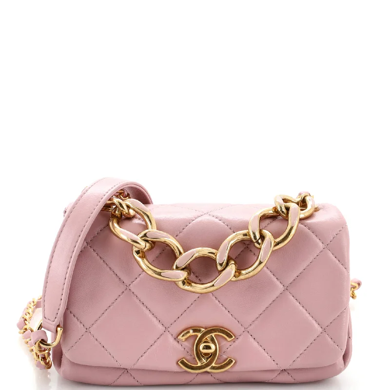 Christian Dior handbags with a back - pocket for quick storageColor Match Flap Bag Quilted Lambskin Mini