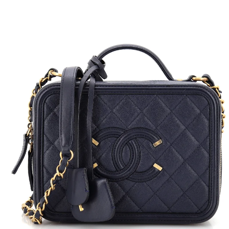 Christian Dior tote bags with a double - handle and shoulder - strap optionFiligree Vanity Case Quilted Caviar Medium