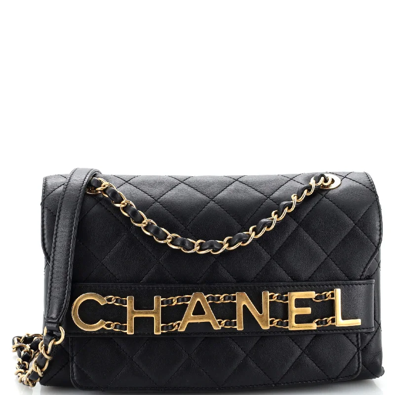 High - fashion Christian Dior bags with a geometric patternLogo Enchained Flap Bag Quilted Calfskin Medium