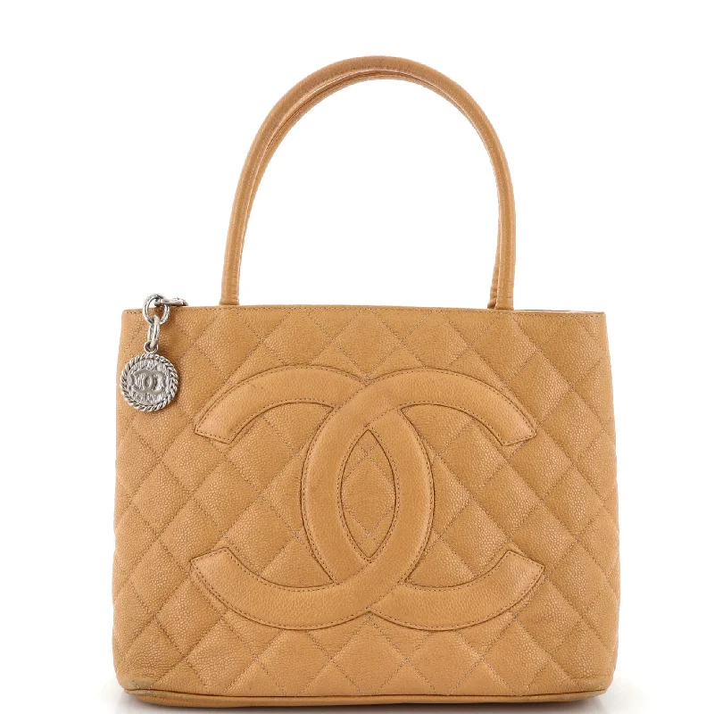 Christian Dior bags with a side - pocket for holding a water bottleMedallion Tote Quilted Caviar