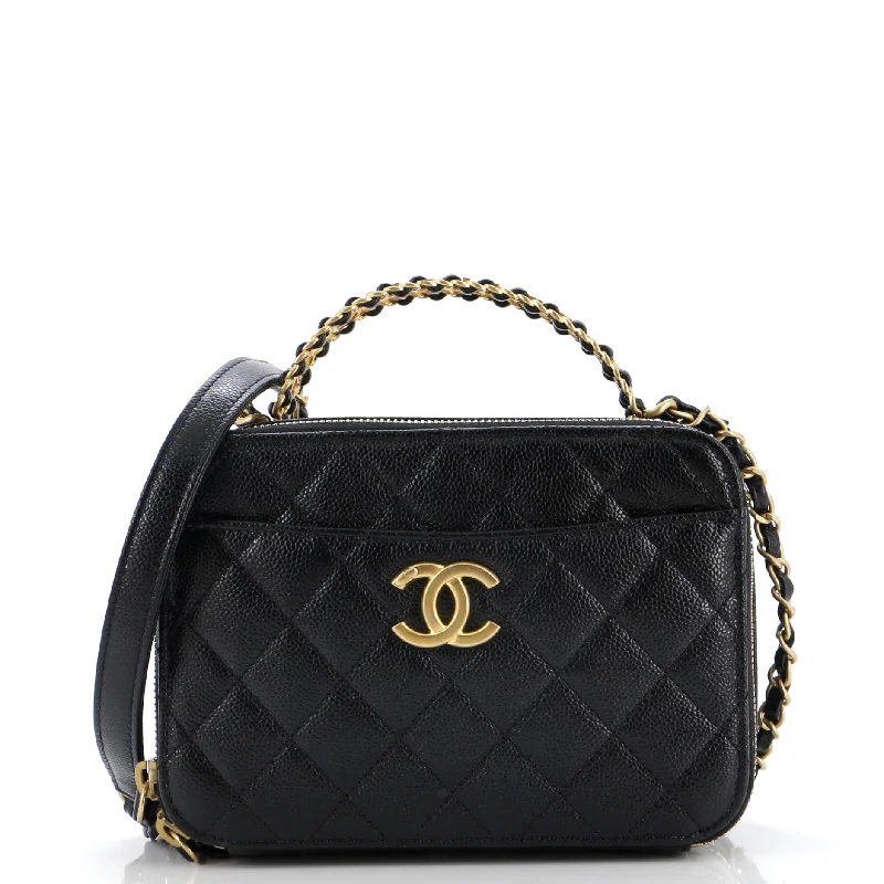 Christian Dior bags with a detachable coin purse insidePick Me Up Logo Handle Vanity Case Quilted Caviar Small