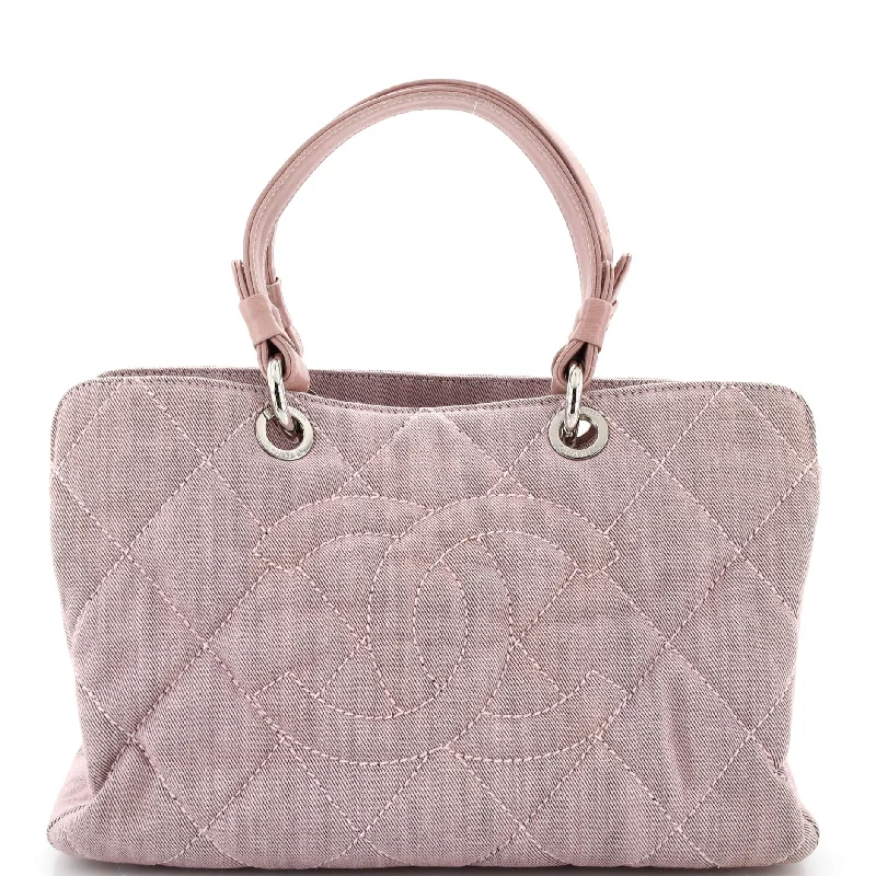 Christian Dior handbags with a detachable mirror for on - the - go touch - upsTimeless CC Soft Zip Tote Quilted Denim Medium