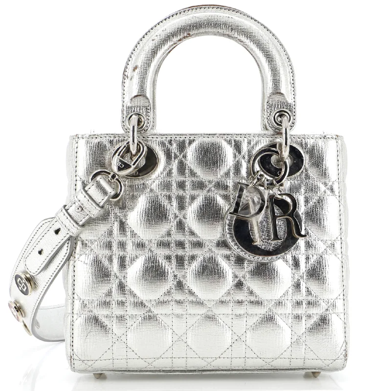 Luxury Christian Dior crossbody bags with a chain - link strapMy ABCDior Lady Dior Bag Metallic Cannage Quilt Leather