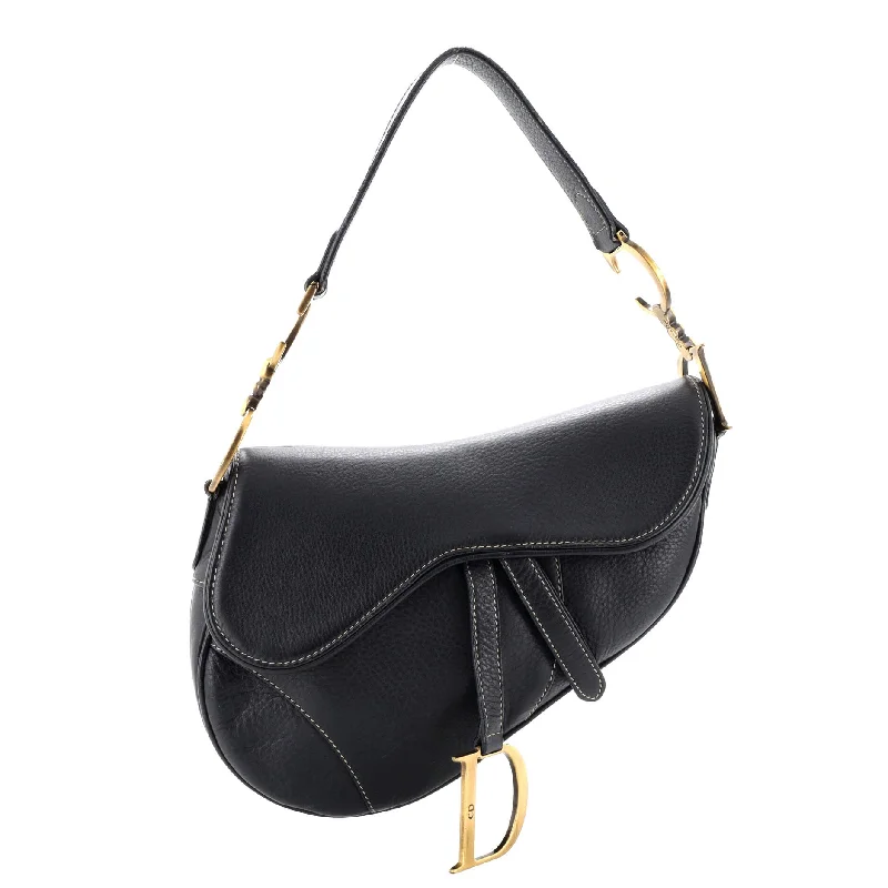 Stylish Christian Dior shoulder bags with a tassel - adorned zipperVintage Saddle Bag Leather Medium