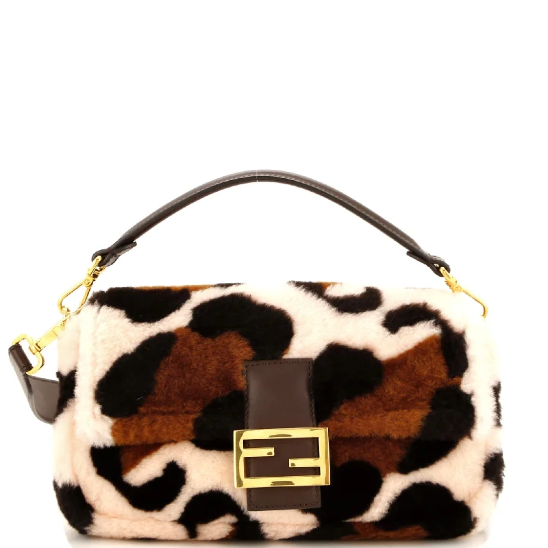 Christian Dior Saddle bags with a studded trim for a bold lookBaguette NM Bag Printed Shearling and Leather Medium