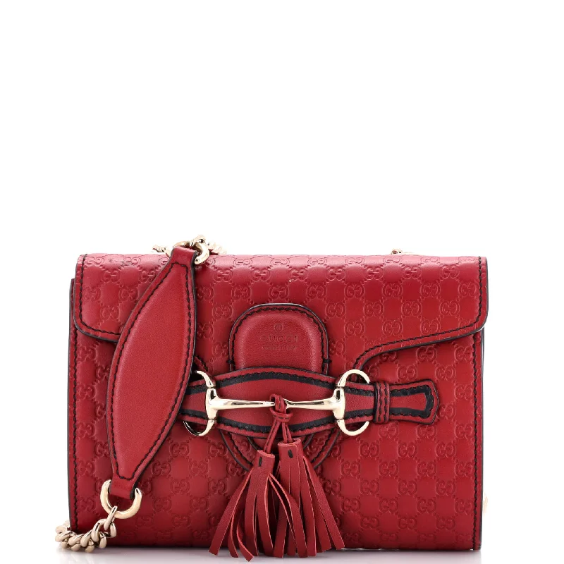 Luxury Christian Dior crossbody bags with a chain - link strapEmily Chain Flap Bag Microguccissima Leather Mini