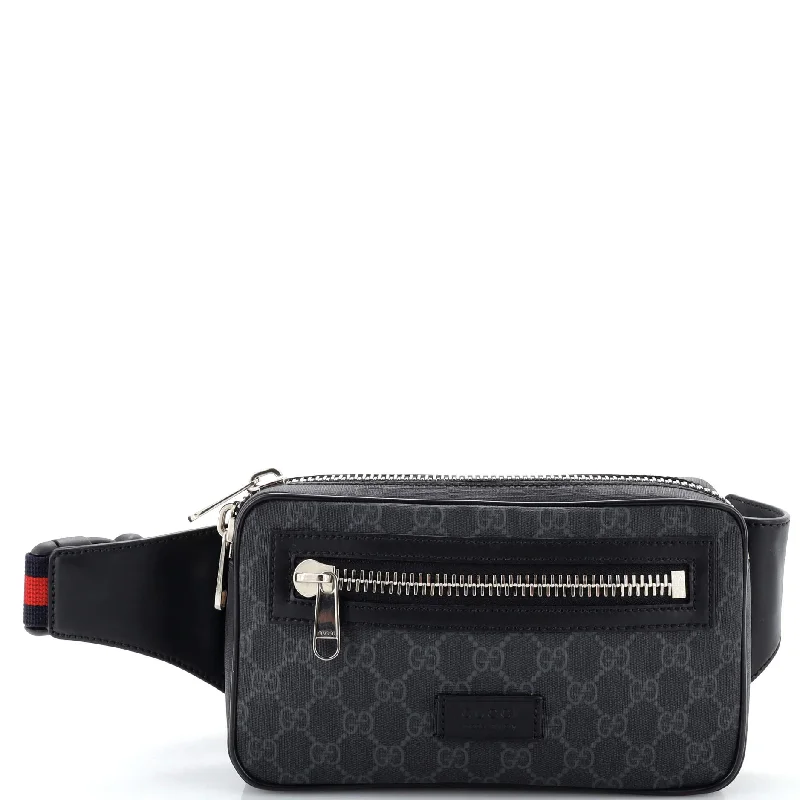 Christian Dior handbags with a snap - button closure and a decorative buckleSoft Zip Belt Bag GG Coated Canvas Small