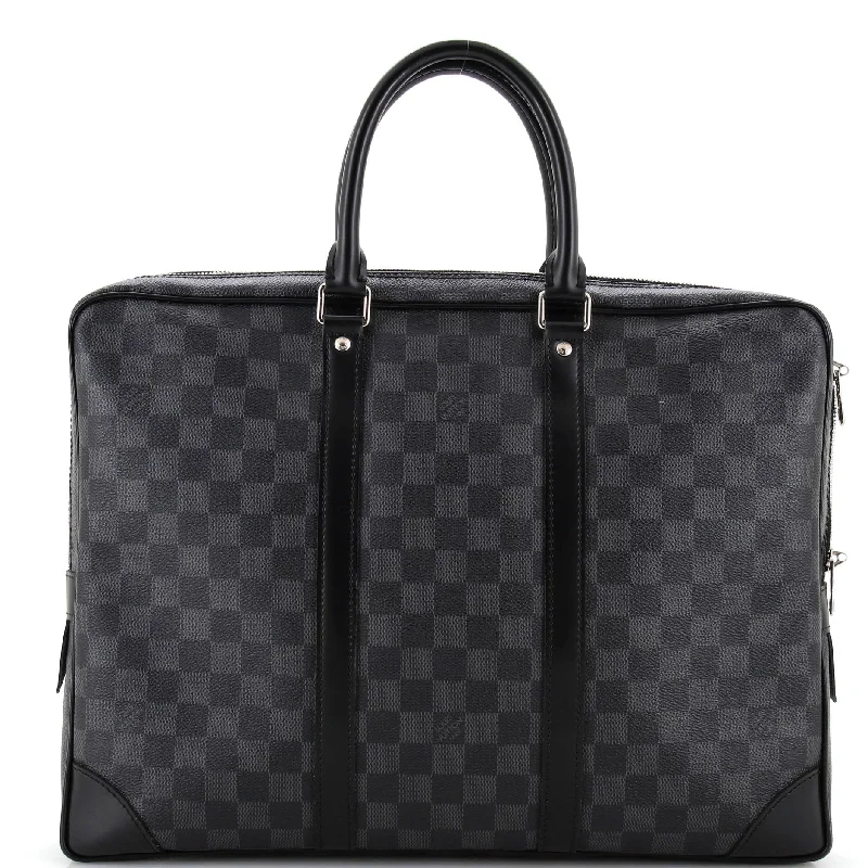 Luxury Christian Dior crossbody bags with a chain - link strapPorte-Documents Voyage Briefcase Damier Graphite